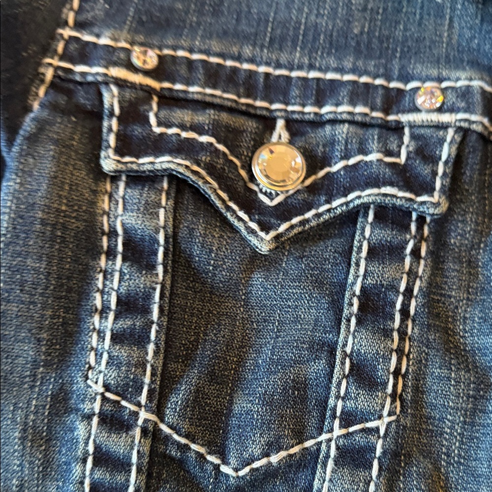 True Religion Vintage Disco Emily Jean Jacket W/Swarovski Crystal Buttons. - Picture 3 of 6